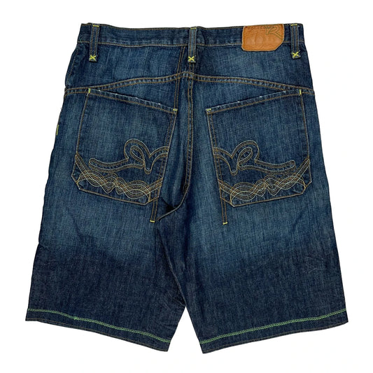Rocawear Hip Hop Denim Shorts - 34W 12L Blue Cotton