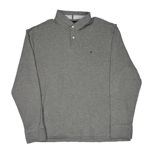 Tommy Hilfiger Polo Shirt - XL Grey Cotton Blend