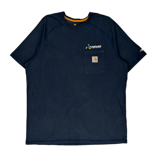 Carhartt T-Shirt - Large Navy Cotton