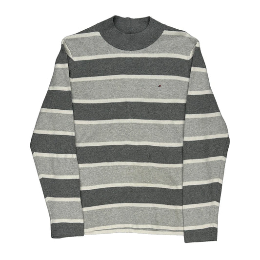 Tommy Hilfiger Striped Jumper - Medium Grey Cotton