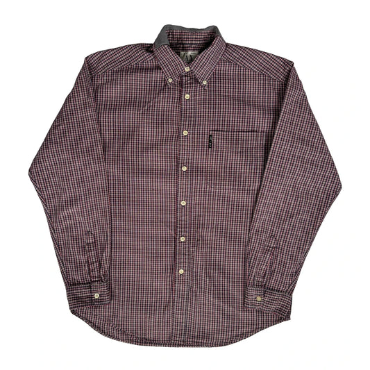 Armani Exchange Checked Shirt - Medium Red Cotton