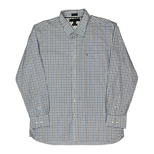 Vintage Tommy Hilfiger Checked Shirt - XL Blue Cotton