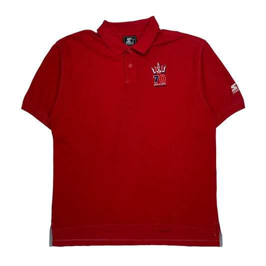 Vintage 70Th Anniversary Starter Polo Shirt - XL Red Cotton