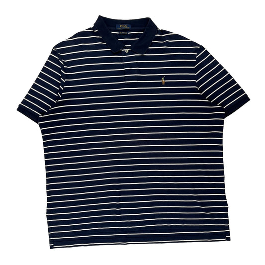 Polo By Ralph Lauren Striped Polo Shirt - 2XL Navy Cotton