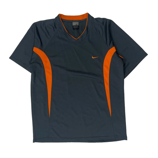 Nike V-Neck T-Shirt - 2XL Grey Polyester