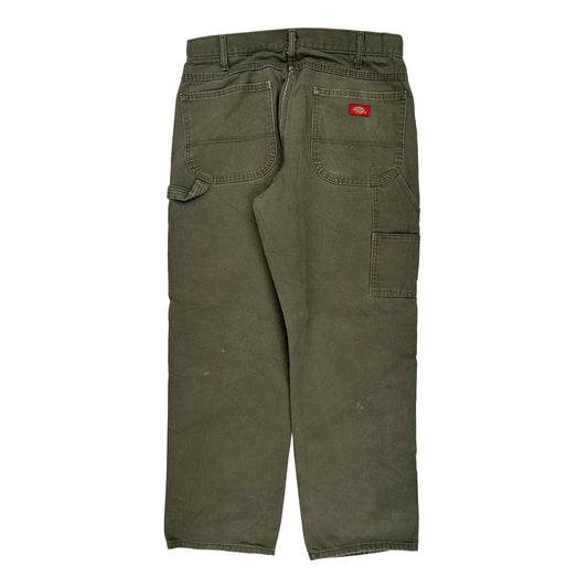 Vintage Dickies Carpenter Trousers - 33W 29L Green Cotton