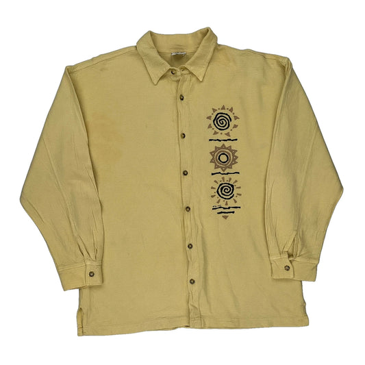 4Fun Graphic Shirt - Medium Yellow Cotton