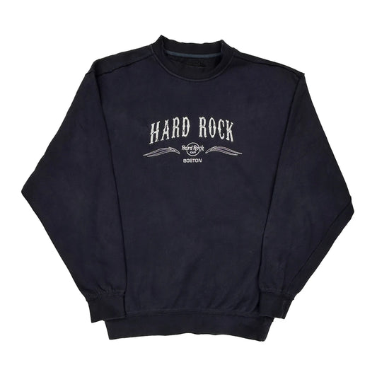 Hard Rock Cafe Sweatshirt - Medium Navy Cotton Blend