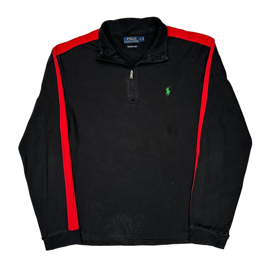 Polo By Ralph Lauren 1/4 Zip - Large Black Cotton