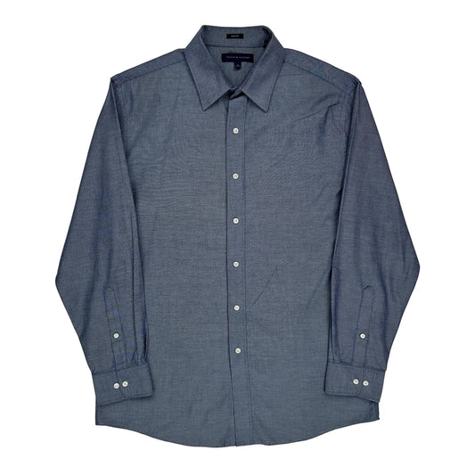 Tommy Hilfiger Slim Fit Shirt - Large Blue Cotton