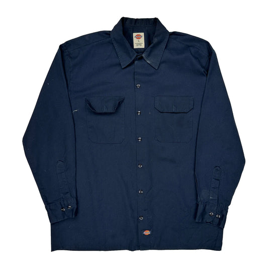 Dickies Shirt - Large Navy Cotton