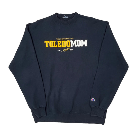 University Of Toledo Champion College Sweatshirt - Large Navy Cotton Blend