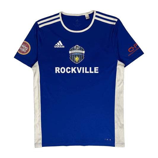 Vintage Rockville Soccer Club Badge And Number 33 Adidas Football Shirt - Medium Blue Polyester
