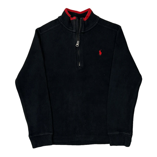 Vintage Age 6 Polo By Ralph Lauren 1/4 Zip - Medium Black Cotton