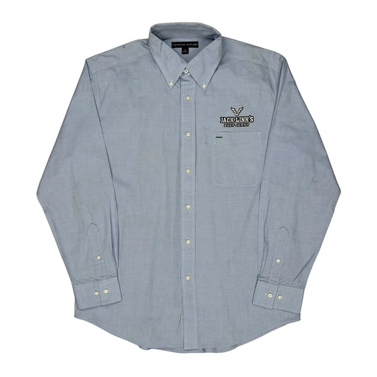 Vintage Jack Link'S Beef Jerky Logo Tommy Hilfiger Shirt - Large Blue Cotton