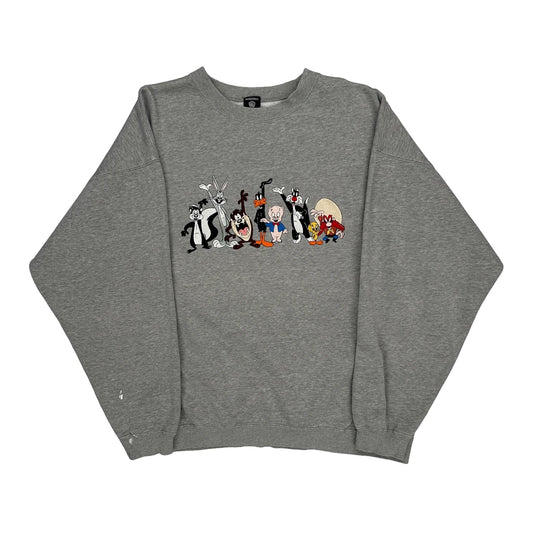 Warner Bros Cartoon Sweatshirt - XL Grey Cotton Blend