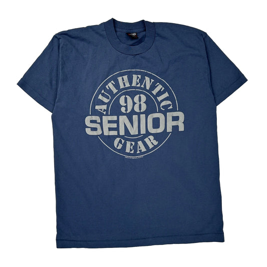 Senior Gear Fruit Of The Loom Single Stitch T-Shirt - Large Blue Cotton Blend