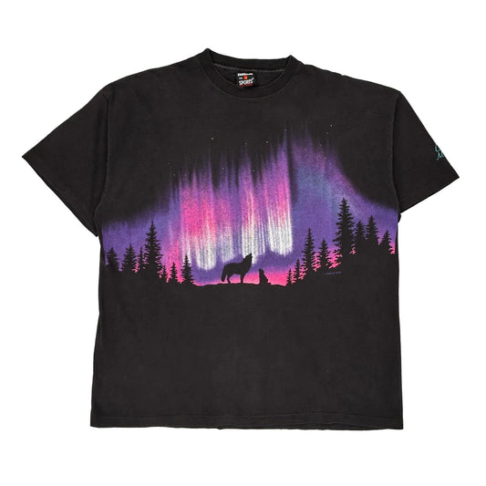 Made In USA Single Stitch Signal Sports Graphic T-Shirt - 2XL Black Cotton