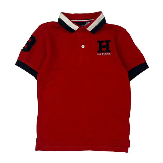 Age 7 Tommy Hilfiger Polo Shirt - Small Red Cotton