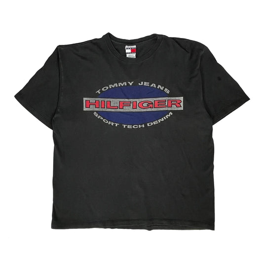 Tommy Jeans Spellout T-Shirt - XL Black Cotton