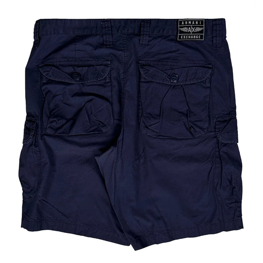 Vintage Armani Exchange Cargo Shorts - 36W 10L Navy Cotton