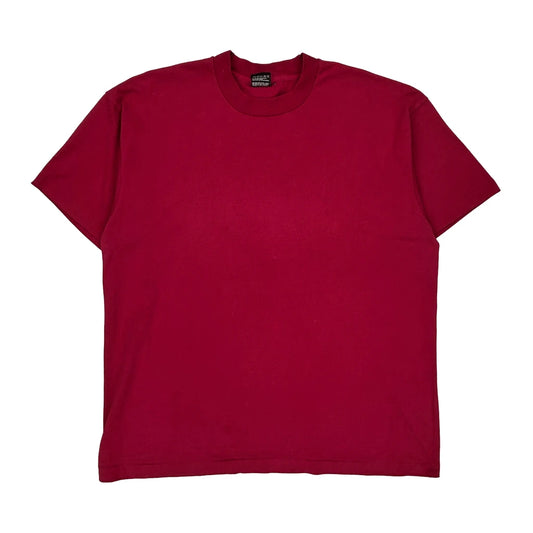 Blank Fruit Of The Loom Single Stitch T-Shirt - XL Red Cotton Blend