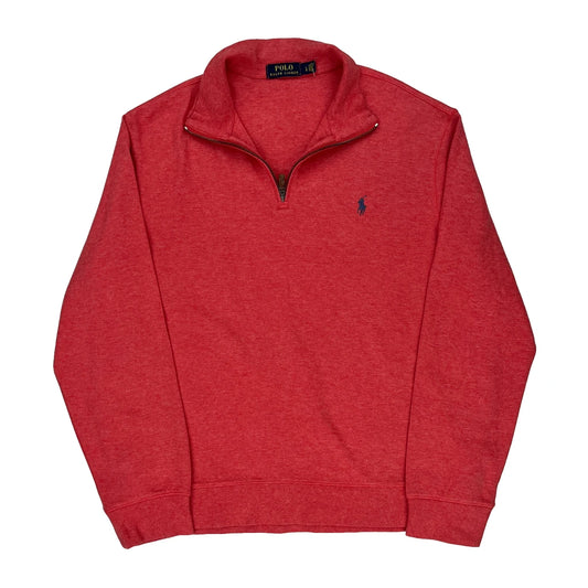 Polo By Ralph Lauren 1/4 Zip - Large Red Cotton