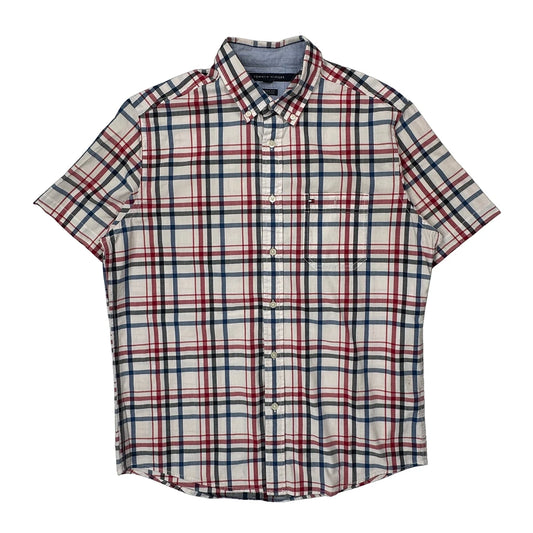 Tommy Hilfiger Checked Short Sleeve Shirt - Medium Multicoloured Cotton