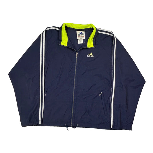 Adidas Striped Track Jacket - Large Yellow Polyester