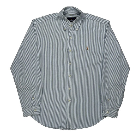 Vintage Ralph Lauren Striped Shirt - Large Blue Cotton
