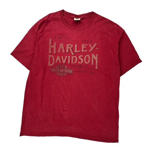 Traverse City, Mi Harley Davidson Graphic T-Shirt - 2XL Red Cotton