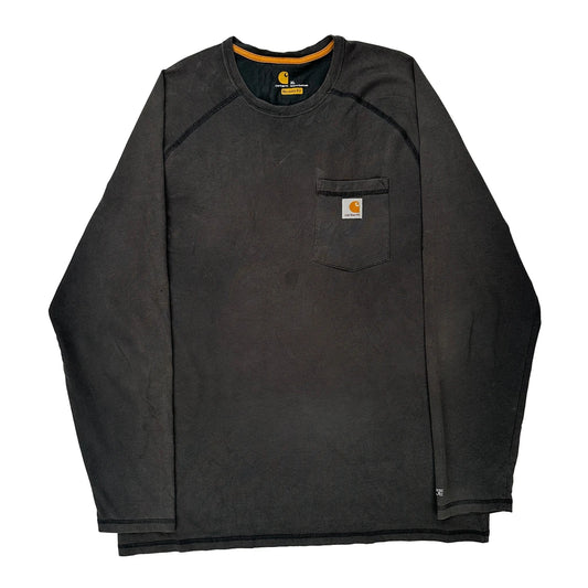 Carhartt Long Sleeve T-Shirt - XL Black Cotton Blend
