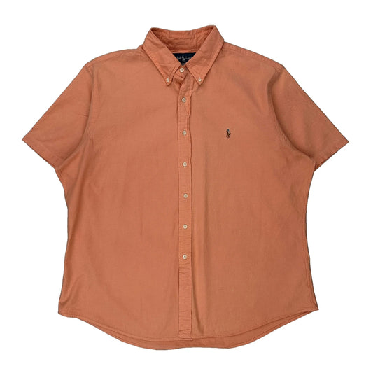 Polo By Ralph Lauren Short Sleeve Shirt - XL Orange Cotton