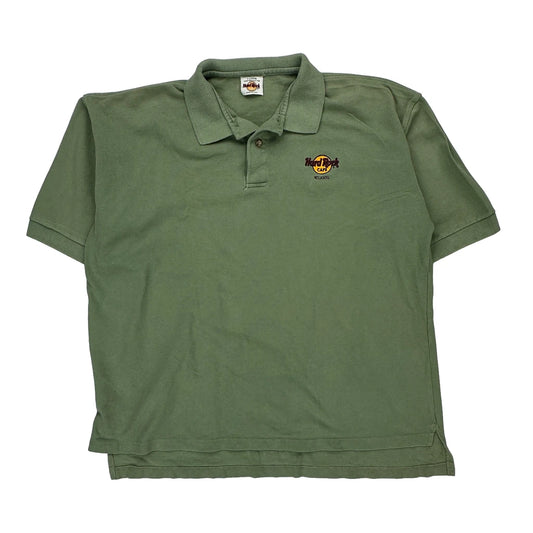 Hard Rock Cafe Polo Shirt - XL Green Cotton