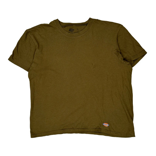 Dickies T-Shirt - Large Brown Cotton