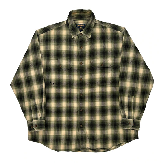Woolrich Checked Flannel Shirt - Large Beige Cotton