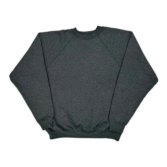 90S Blank Hanes Sweatshirt - Large Grey Cotton