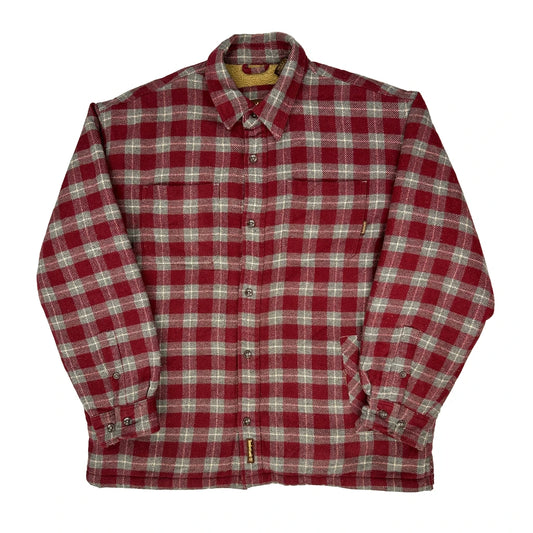 Vintage Timberland Checked Jacket - Large Red Polyester