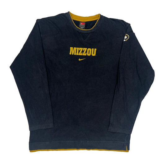 Vintage Mizzou Nike College Long Sleeve T-Shirt - Large Black Cotton