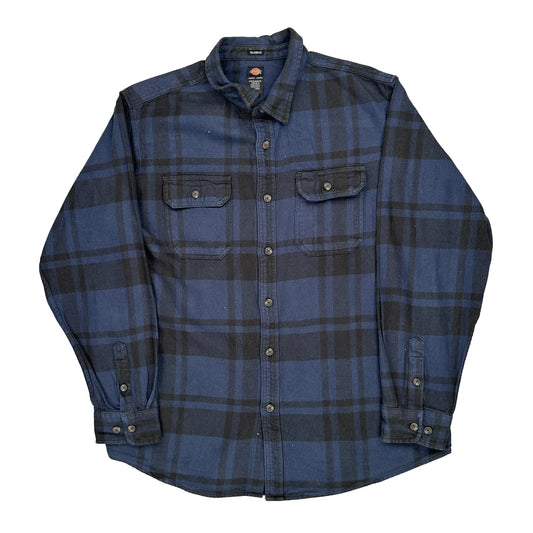 Dickies Checked Flannel Shirt - XL Black Cotton