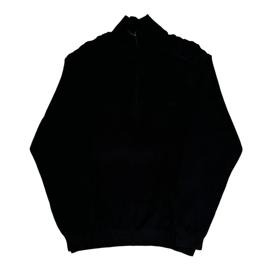 Vintage Lacoste 1/4 Zip - XL Black Cotton