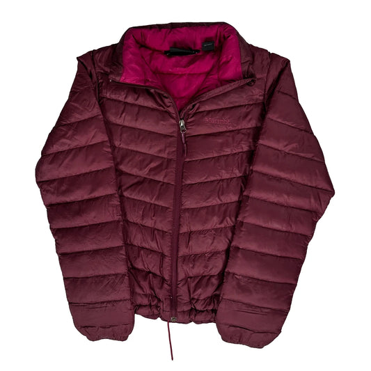 Vintage Marmot Puffer - Small Burgundy Polyester