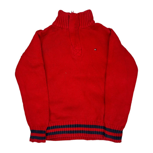 Age 5 Tommy Hilfiger 1/4 Zip - Small Red Cotton