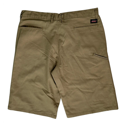 Dickies Shorts - 34W 11L Khaki Polyester Blend