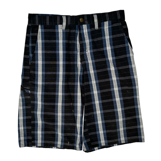 Dickies Checked Shorts - 32W 10L Black Cotton