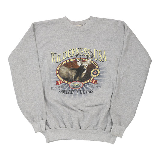 Vintage grey Wilderness USA Briar Creek Sweatshirt - mens x-large