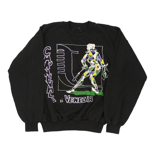 Vintage black 1980's Carnevale di Venezia Unbranded Sweatshirt - womens medium