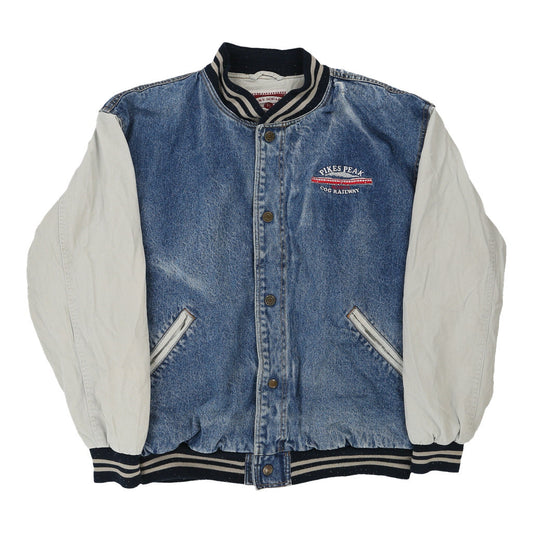 Vintage blue Pikes Peak Time Square Varsity Jacket - mens large