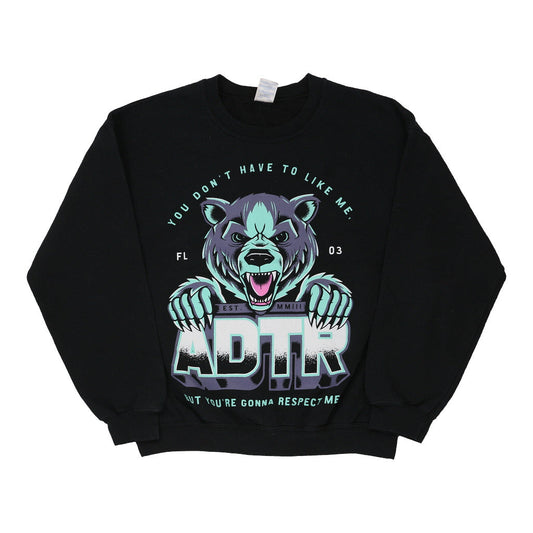Vintage black ADTR Gildan Sweatshirt - mens large