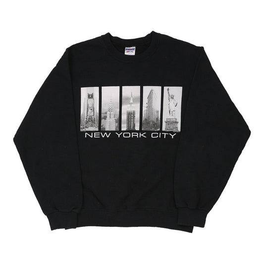 Vintage black New York City Jerzees Sweatshirt - mens small